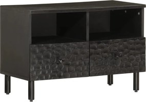 vidaXL fekete tömör mangófa TV-szekrény 70 x 33 x 46 cm