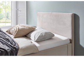 Fehér-krémszínű kárpitozott franciaágy ágyrács nélkül 140x200 cm Leira – Meise Möbel