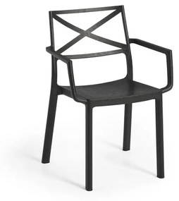 Fekete műanyag kerti szék Metalix – Keter