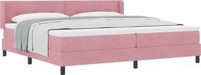 vidaXL Boxrugós ágy matracmal Rózsaszín 200 x 200 cm Poliészter