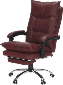 Irodai szék lábtartóval, textilbőr bordó, DRAKE