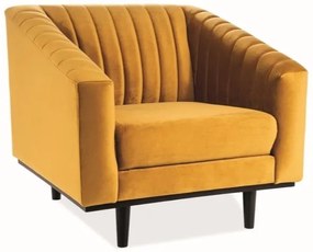 Asprey Velvet fotel, sárga / fekete