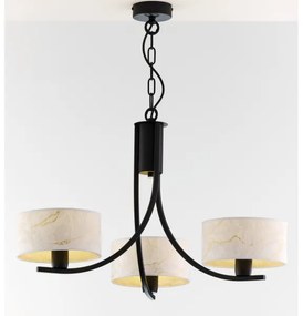 Jupiter 2103 - ARTHUR láncos csillár 3xE27/15W/230V fehér/fekete/márvány dekor