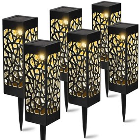 6 db-os napelemes LED lámpa szett, modern fénynyommal, IP44, 29 cm
