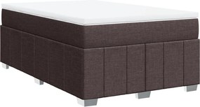 vidaXL sötétbarna szövet rugós ágy matraccal 120 x 190 cm