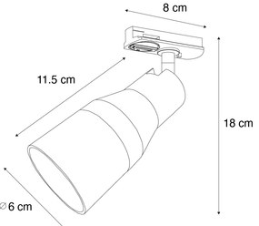 Modern fehér spotlámpa 1 fázisú sínrendszerhez - Iconic Kohua