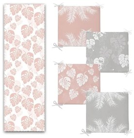 Asztali futó és székpárna szett 5 db-os Tropical Leaves – Mila Home