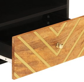 barna és barna tömör mangófa TV-szekrény 80x33,5x46 cm