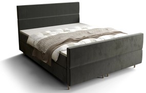 Franciaágy  Boxspring 160 cm Flu plus (sötétszürke) (matraccal és tárolóhellyel). 1046582