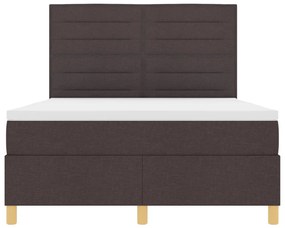 Boxspring Ágy Matrac Külön LED Dobhúzó Barna 140x190 cm Szövet