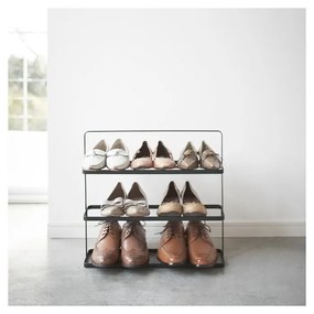 Fekete fém cipőtartó állvány Tower Shoe Rack – YAMAZAKI