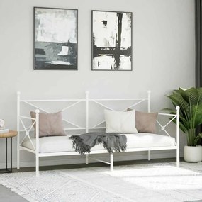kanapéágy matrac nélkül fehér 90x200 cm acél