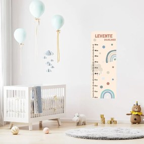 PIPPER. Textil falmatrica "Gyermek magasságmérő névvel  - Szivárvány 2"
