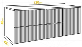 MYLIFE KLERK ANTRACIT/KASMÍR FÜRDŐSZOBA SZEKRÉNY (120CM)