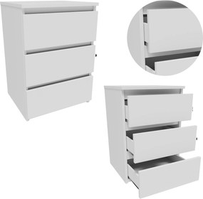 Komód CL340BIA fehér éjjeliszekrény éjjeli asztal játékpolc ruhák