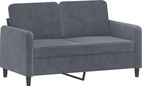 vidaXL kétszemélyes sötétszürke bársony kanapé 120 cm