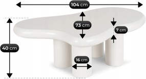 Dohányzóasztal fehér színben - PERLA