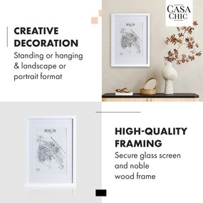 Casa Chic Everton, képkeret, téglalap alakú, DIN A3-es fényképek 41 x 28,7 cm, paszpartu, valódi fa