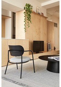 Fekete-szürke fotel kőrisfa dekorral Eclipse - Teulat