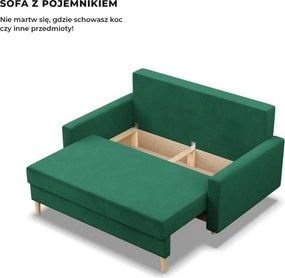 Etna kanapé, bársony, bonell töltet, zöld