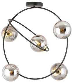 Csillár rúdon STARDOM 5xE14/10W/230V fekete/szürke