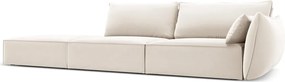 Bézs bársony kanapé, jobb oldali 264 cm Vanda – Mazzini Sofas