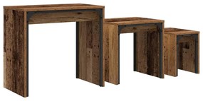 Fészkelt Kávézó Asztal 3 pcs Régi fa 60 x 35 x 56 cm Faanyag
