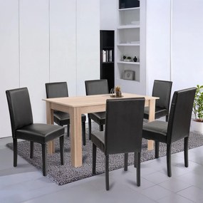 Leon 6+1 étkező garnitúra sonoma tölgy-fekete