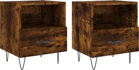 vidaXL 2 db füstös tölgy színű szerelt fa éjjeliszekrény 40x35x47,5 cm