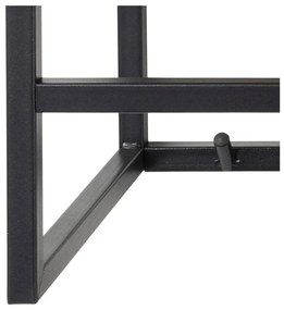 Fekete-natúr színű fali fogas tölgyfa dekorral, polccal Seaford – Actona