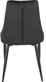 Krzesło CORK Czarne Welurowe