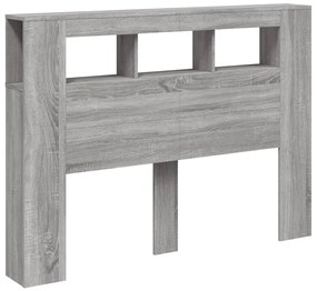 szürke sonoma szerelt fa LED-es fejtámla 140x18,5x103,5 cm