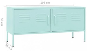 mentazöld acél TV-szekrény 105 x 35 x 50 cm