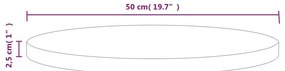 tömör fenyőfa asztallap Ø50 x 2,5 cm