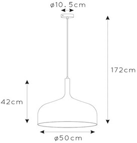 Lucide 30483/50/44 - Csillár zsinóron ROZALLA 1xE27/60W/230V narancssárga