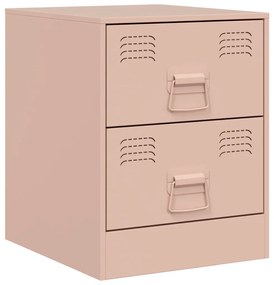 Rózsaszín acél éjjeliszekrény 34,5 x 39 x 44 cm