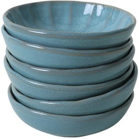 6 darab Laguna 12 cm-es kőagyag tál, türkiz