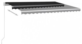 antracitszürke kézzel kihúzható LED-es napellenző 400 x 300 cm