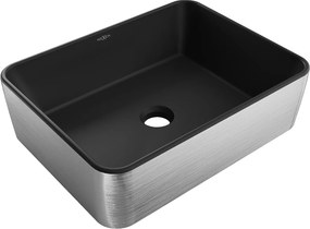 Mexen Catia, asztali mosogató 48x37x14 cm, fekete matt-ezüst mintás, 21314873