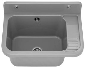 Sink Quality Universe, univerzális műanyag mosogató 50x34x31 cm + szifon, 1 kamrás, szürke, SKQ-KGK50-G