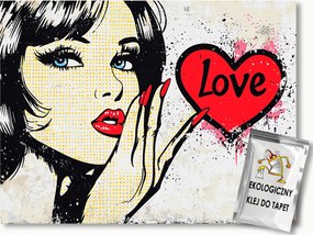 Fotótapéta Flizelina Graffiti Street Art Nő Szív Love 312x219 ragasztó