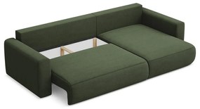 Khaki kinyitható-tárolóhelyes sarokkanapé (jobb oldali-heverő résszel) Kapua – Makamii