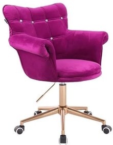 HR804CK Fukszia modern velúr szék arany lábbal