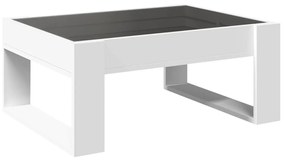 fehér végtelen hatású LED-es dohányzóasztal 70 x 53 x 30 cm