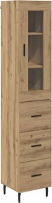 vidaXL Magasfiú fiókkal Artisan tölgy 34,5 x 34 x 180 cm Faanyag