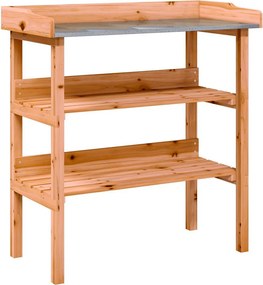 vidaXL barna tömör fenyőfa növénytartó asztal polcokkal 78x38x82,5 cm