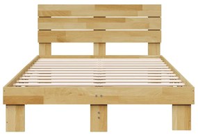 ágykeret fejtámlával matrac nélkül 120x190 cm tömör fa tölgyfa