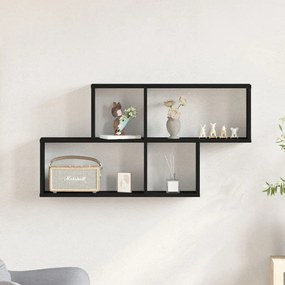 Fekete Tölgy Fali Szekrény 76x15x53 cm Mérnöki Fából