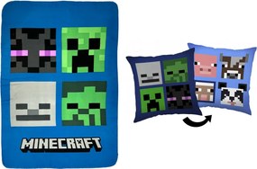 Minecraft Bad Mobs polár takaró és párna szett, 2 részes