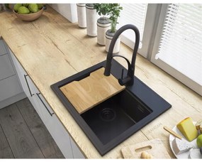 Gamma Modern 5055, 1 rekeszes gránit mosogató 560x500x210 mm, fekete, GMA-ZM-55-BK